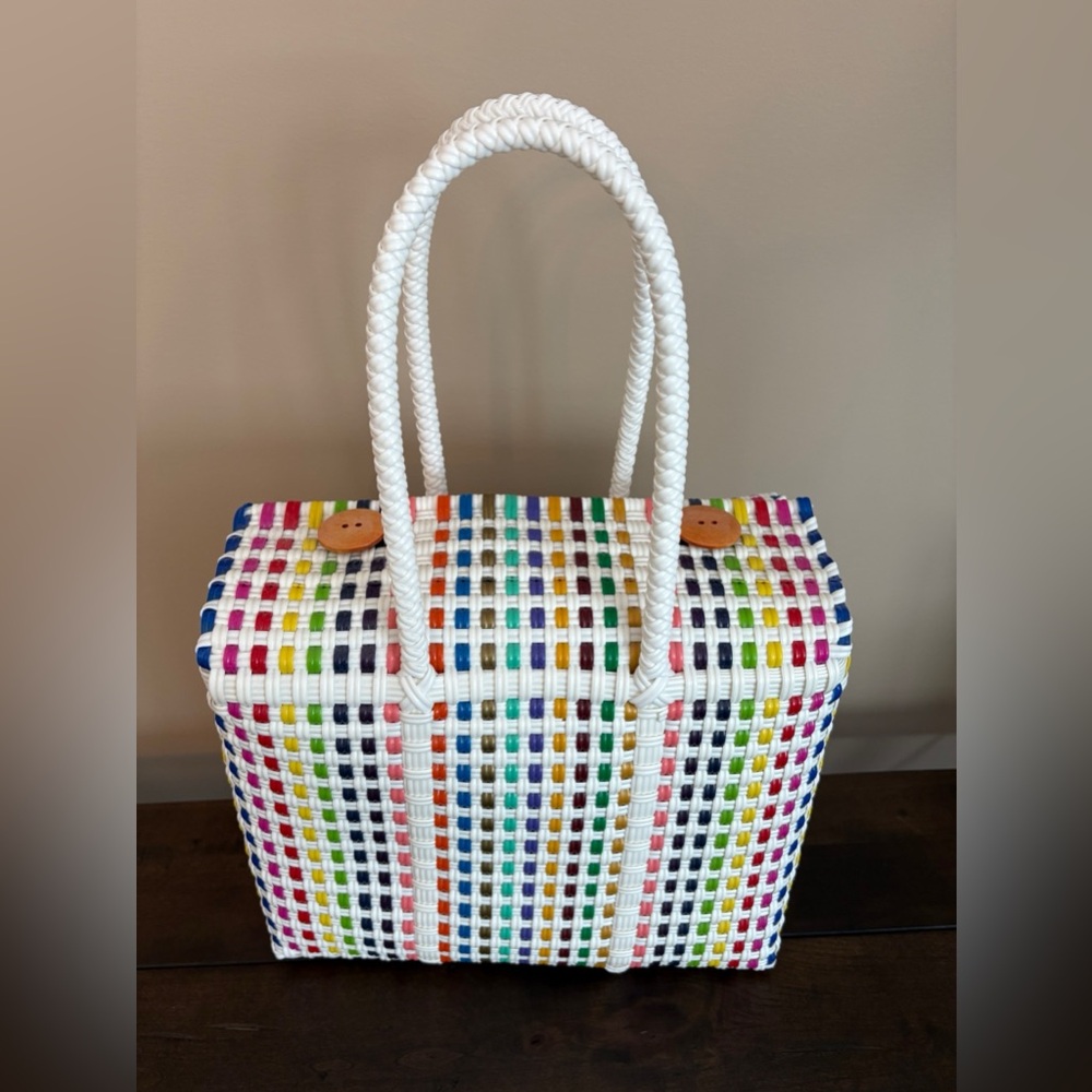 Multi-colored woven bag